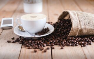 coffee beans on table